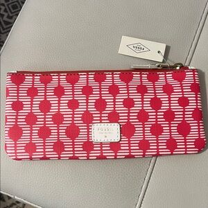 Fossil Pink and White Patterned Wallet